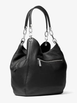Grand sac porté épaule Lillie en cuir grainé