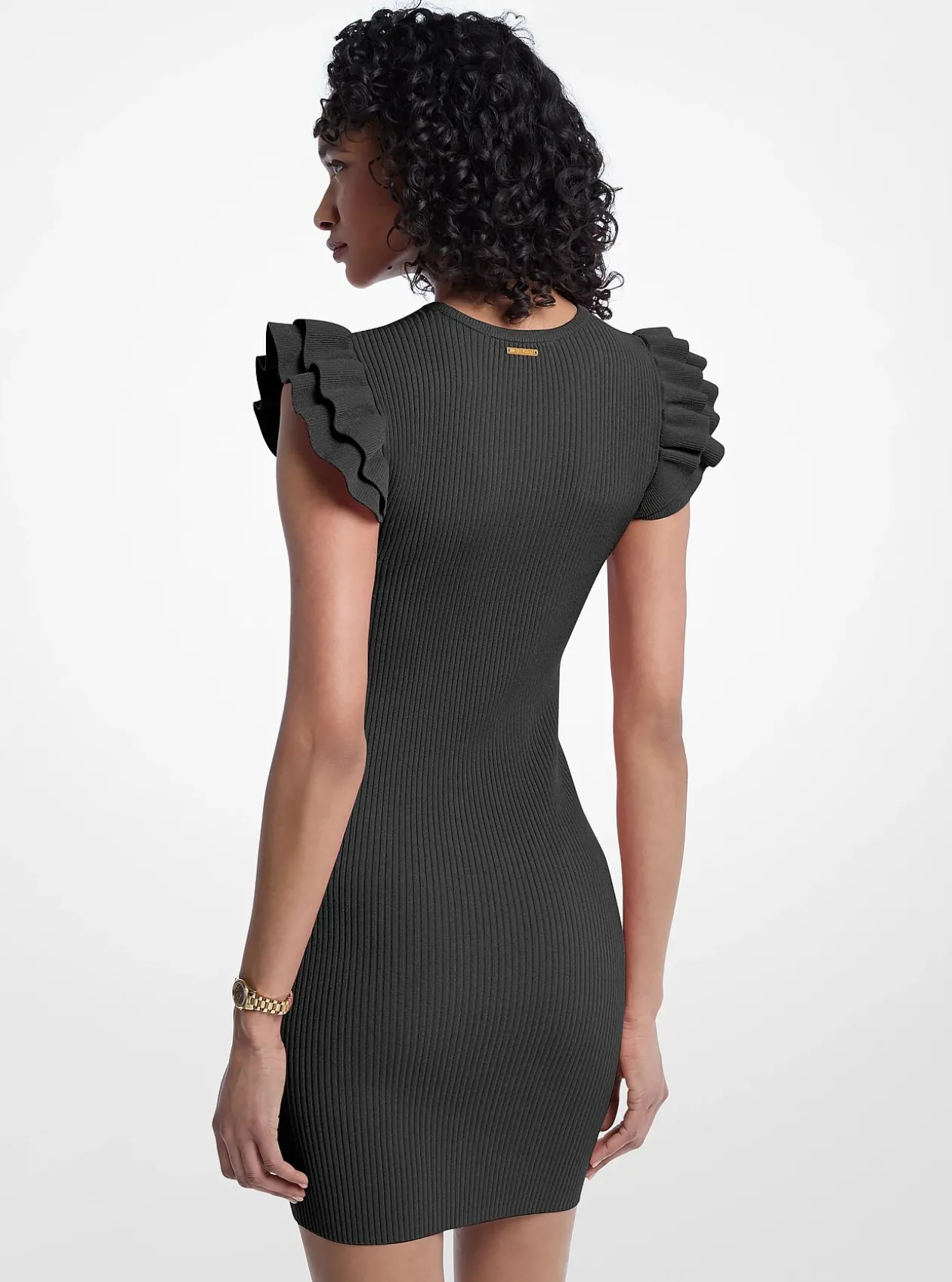 Mini-robe en viscose extensible à volants