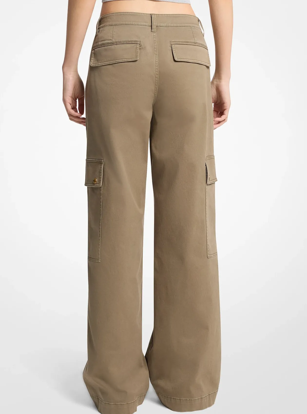 Pantalon cargo en coton extensible
