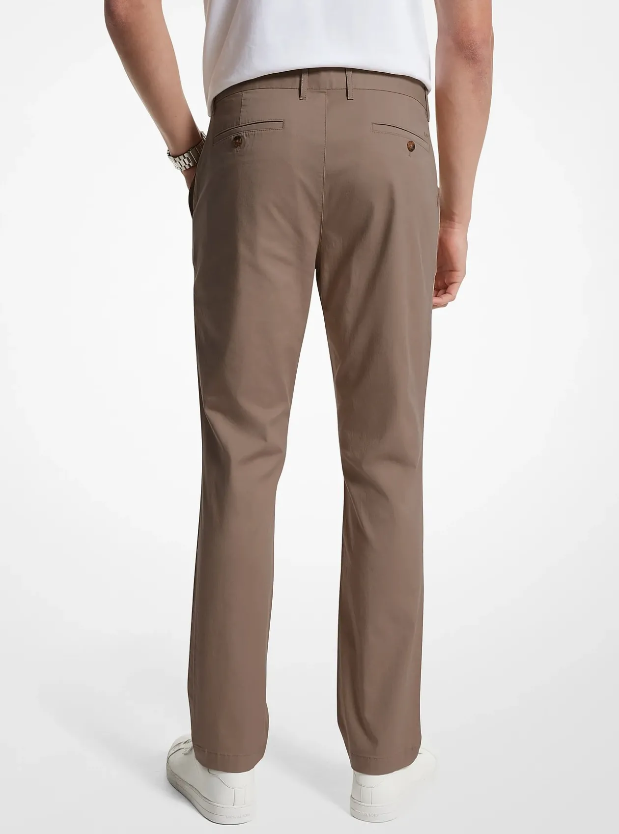 Pantalon chino coupe slim en mélange de coton