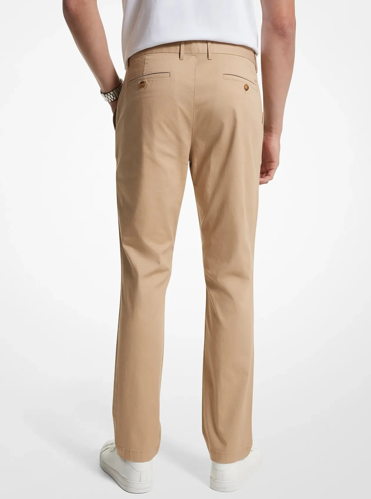 Pantalon chino coupe slim en mélange de coton