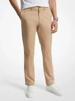 Pantalon chino coupe slim en mélange de coton