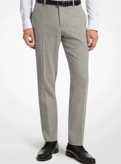 Pantalon coupe slim en flanelle de laine extensible