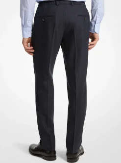 Pantalon de costume en laine mélangée à carreaux prince-de-galles