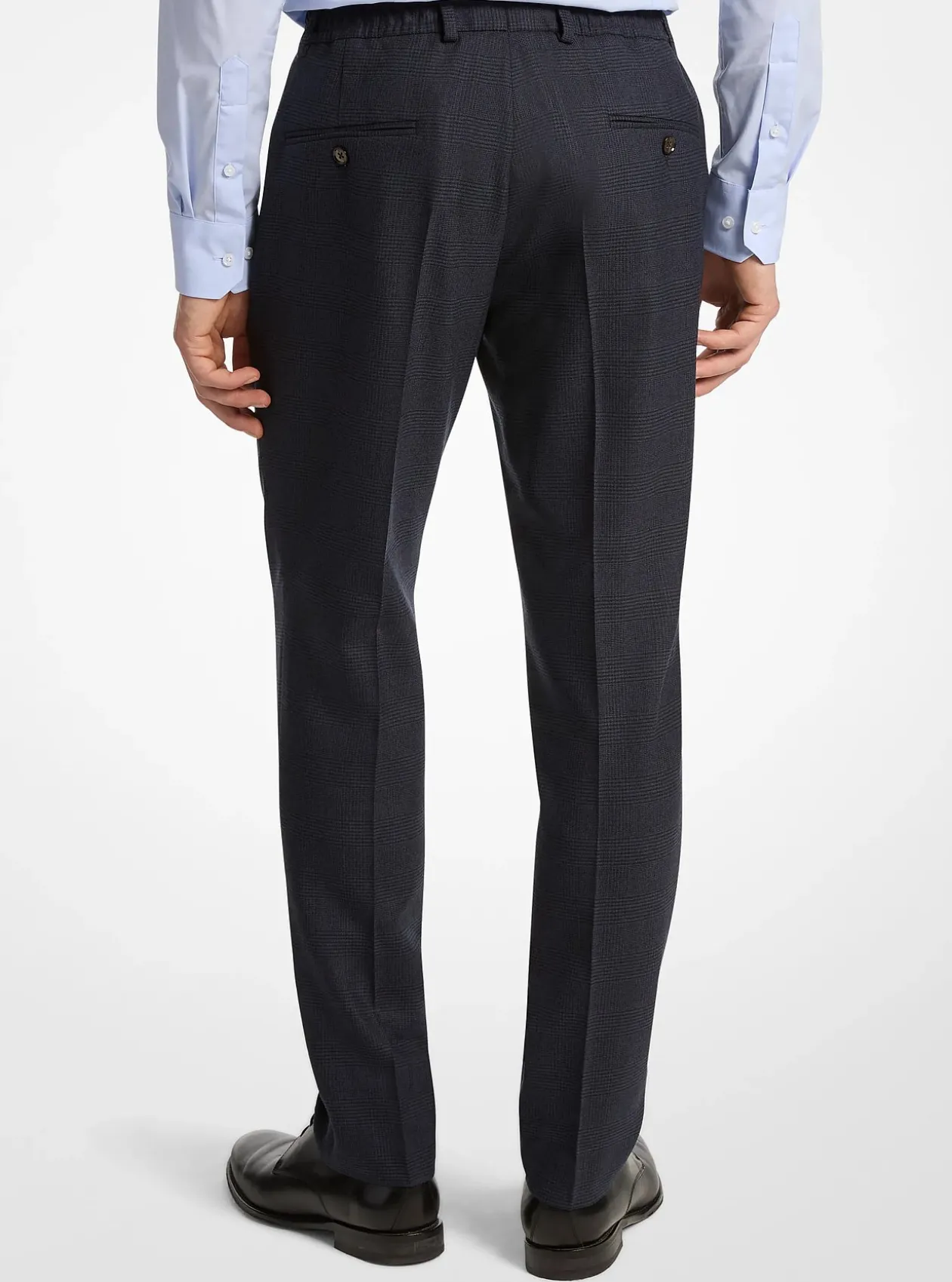 Pantalon de costume en laine mélangée à carreaux prince-de-galles