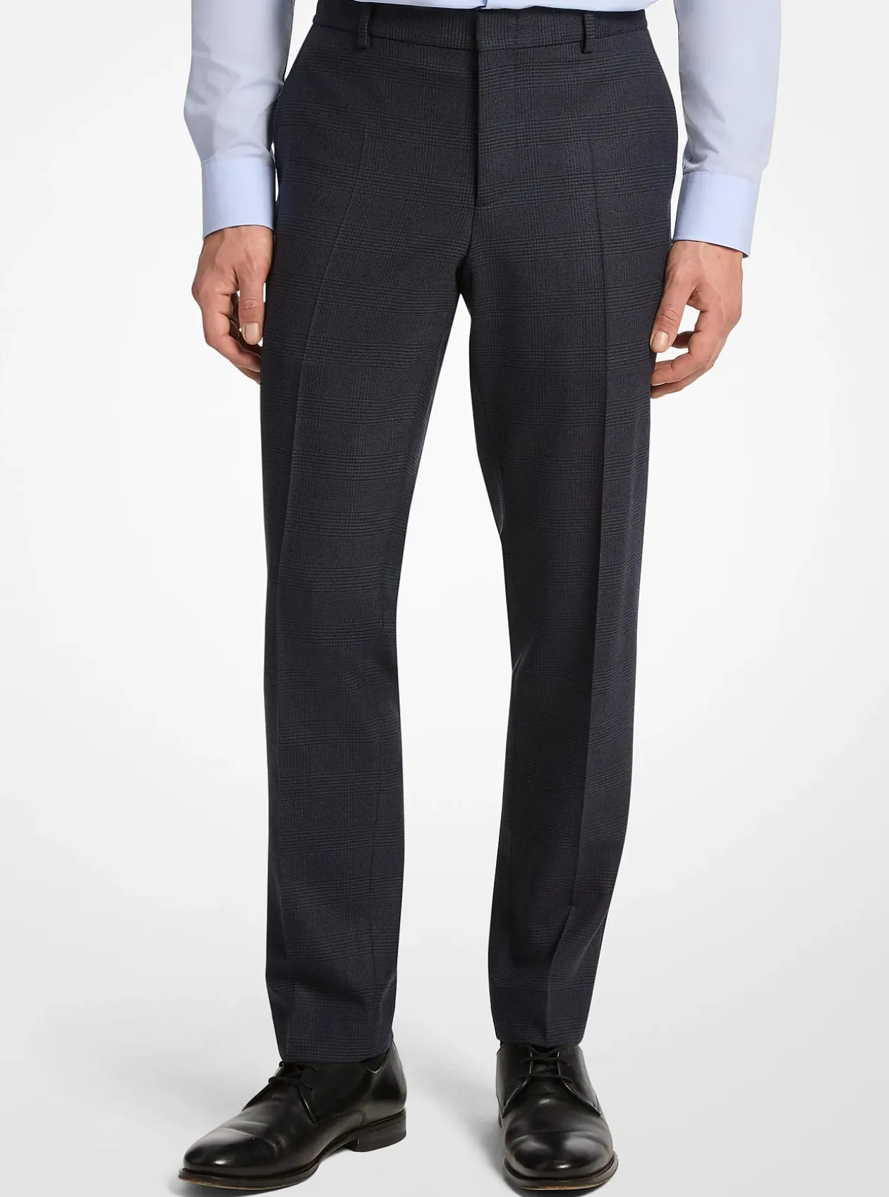 Pantalon de costume en laine mélangée à carreaux prince-de-galles