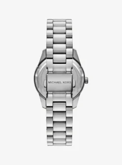 Petite montre Lexington argentée avec pierres pavées