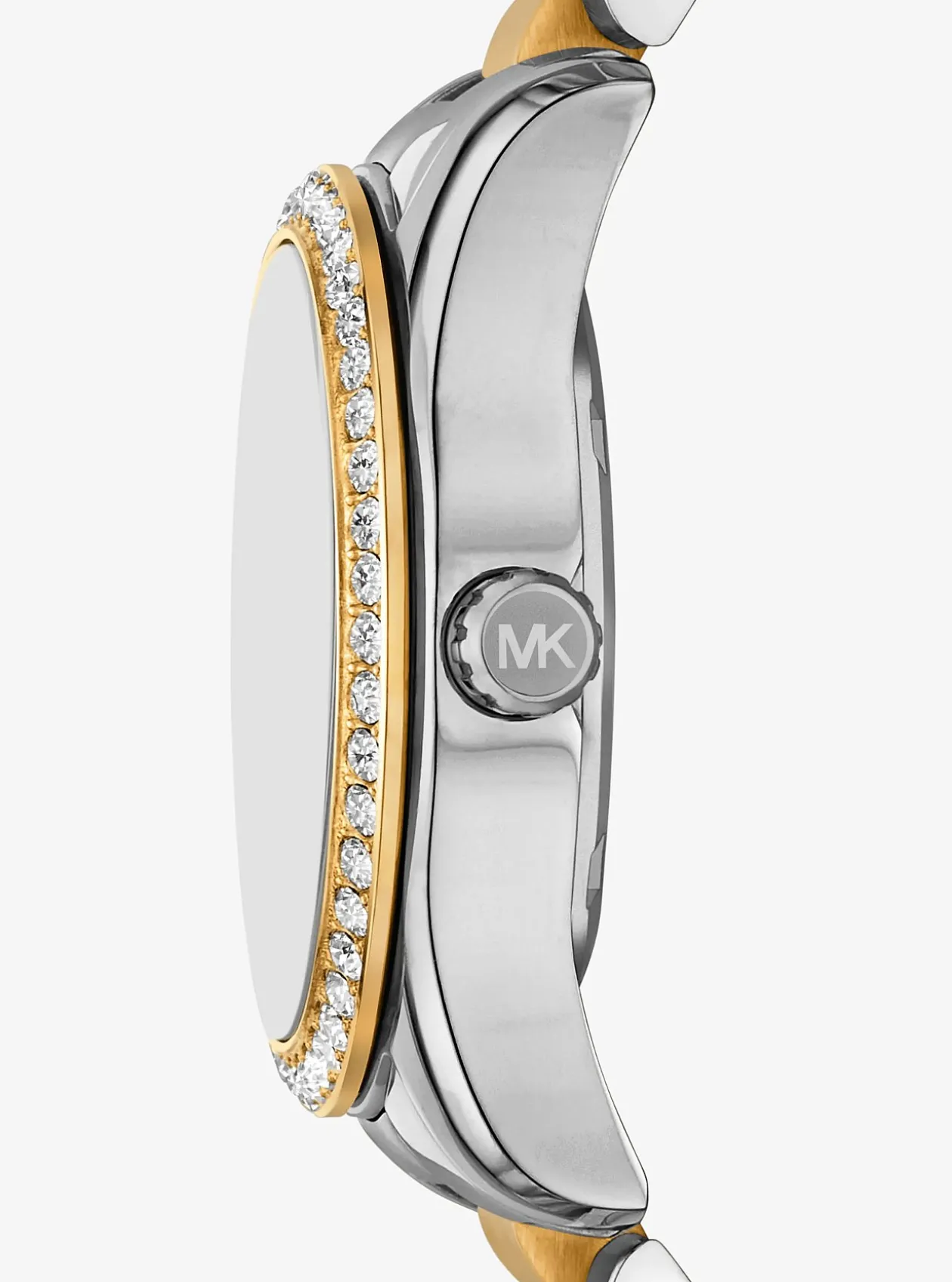 Petite montre Lexington bicolore avec pierre pavées