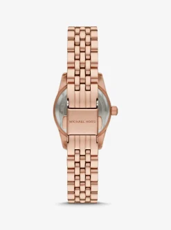 Petite montre Lexington ton or rose avec pierres pavées