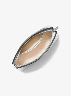 Petite pochette convertible Athena en cuir métallisé