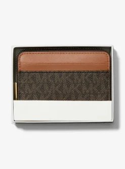 Petit porte-cartes entièrement zippé Jet Set à logo Signature
