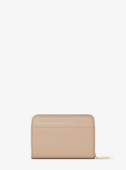 Petit porte-cartes entièrement zippé Jet Set en cuir grainé