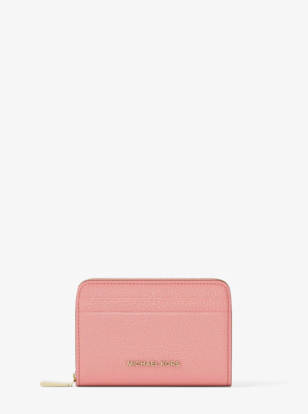 Petit porte-cartes entièrement zippé Jet Set en cuir grainé