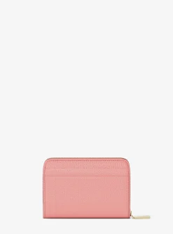 Petit porte-cartes entièrement zippé Jet Set en cuir grainé