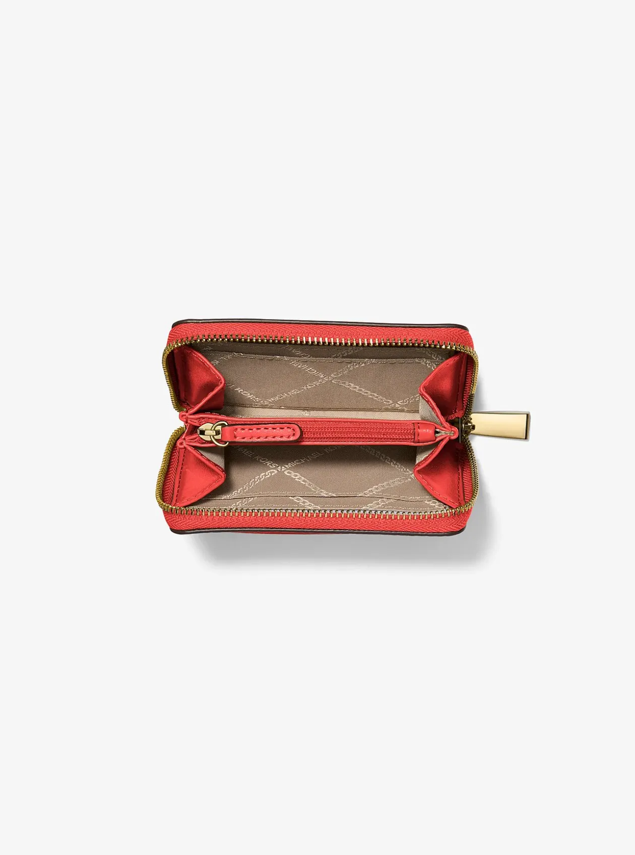 Petit porte-cartes entièrement zippé Jet Set en cuir grainé