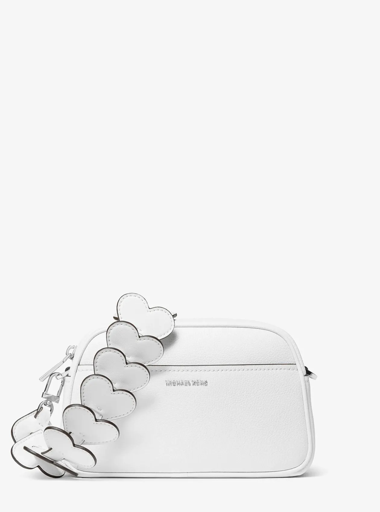 Petit sac à bandoulière décorée de cœurs pour appareil photo Jet Set en cuir
