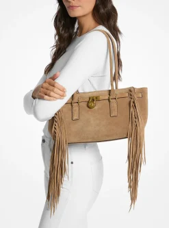 Petit sac Hamilton Moderne en daim à franges