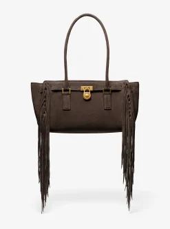 Petit sac Hamilton Moderne en daim à franges