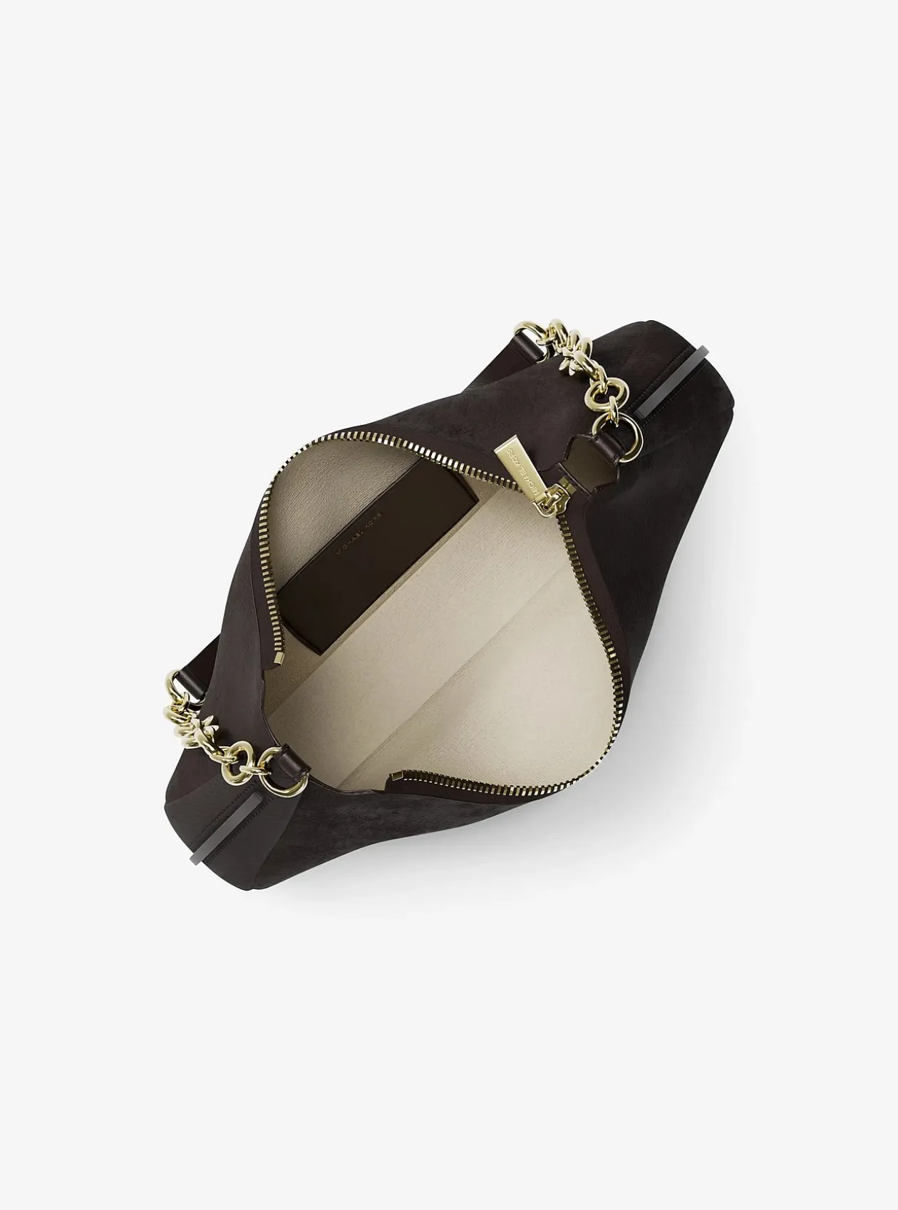 Pochette Nolita de taille moyenne en nubuck à chaîne