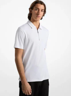 Polo en coton à demi-zip