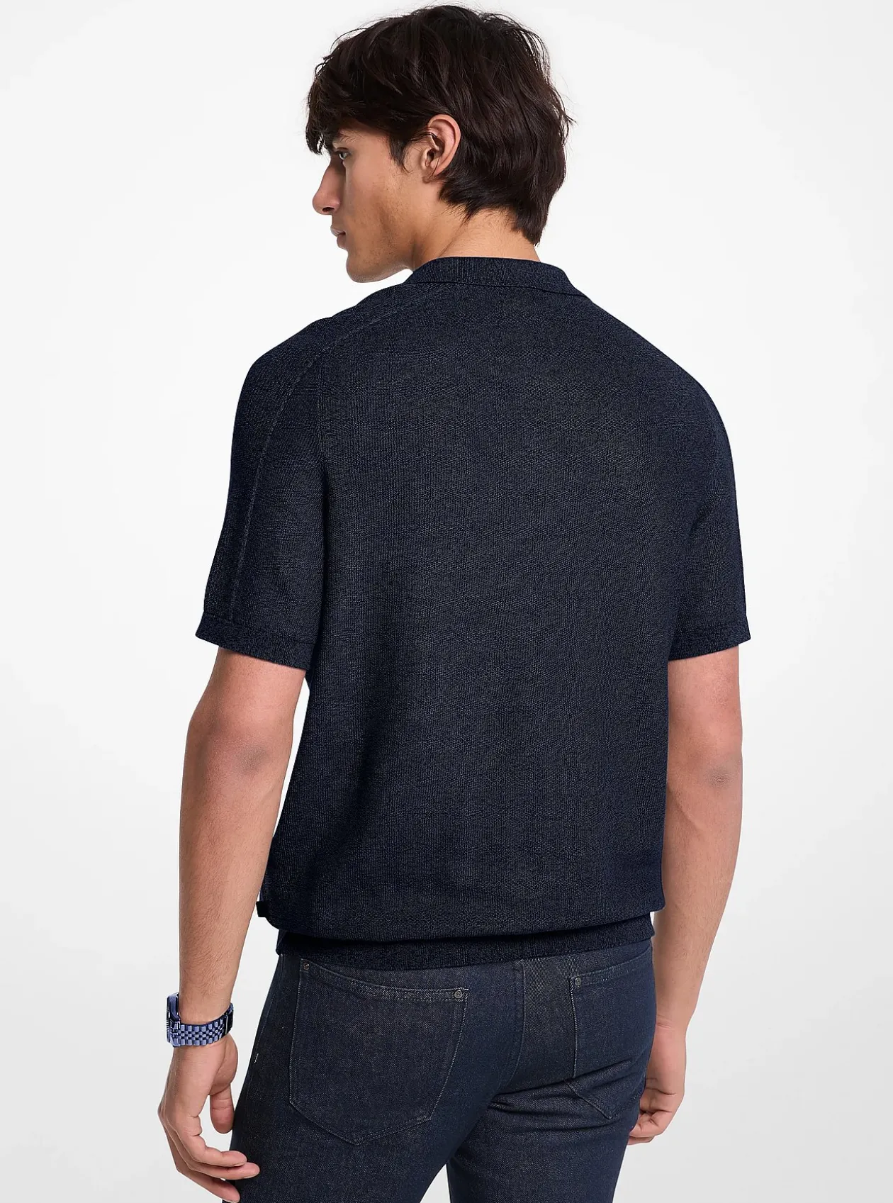 Polo en coton mouliné