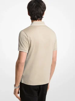 Polo en jersey de coton avec bordure à logo