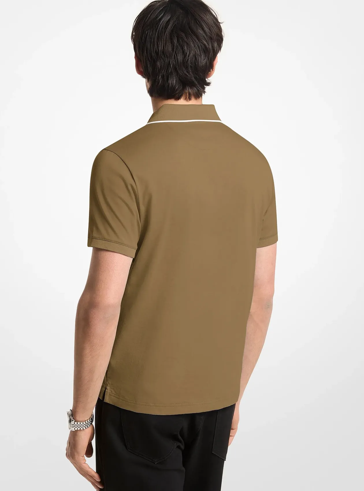 Polo en jersey de coton avec bordure à logo