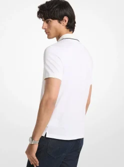 Polo en jersey de coton avec bordure à logo