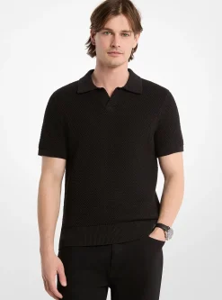 Polo Johnny en maille de coton texturée