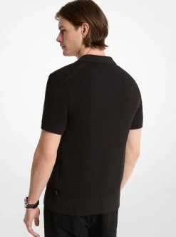 Polo Johnny en maille de coton texturée