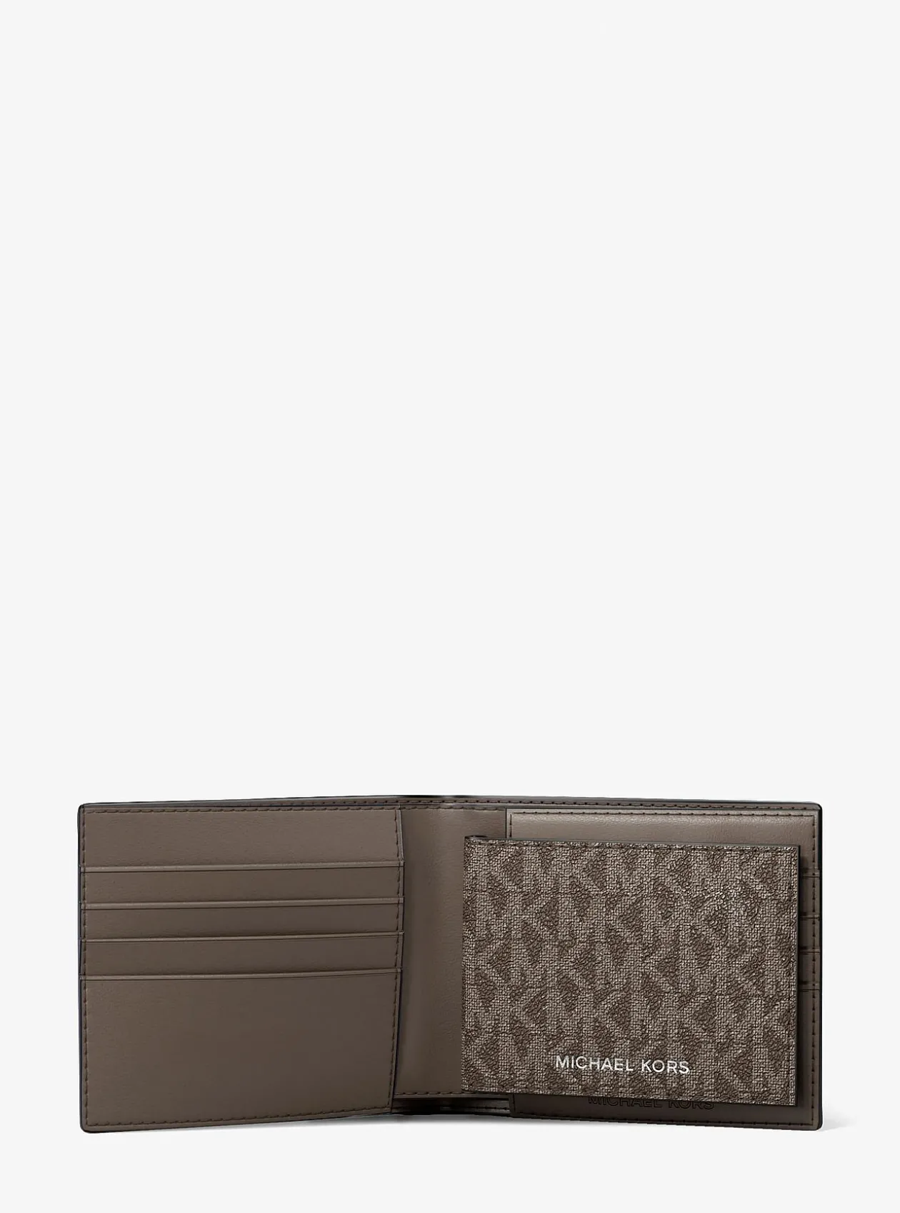 Portefeuille compact Cooper en cuir à logo Signature avec porte-cartes