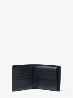 Portefeuille compact Greyson à logo avec compartiment à monnaie