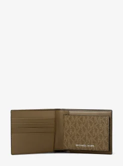 Portefeuille compact Harrison à logo avec porte-cartes