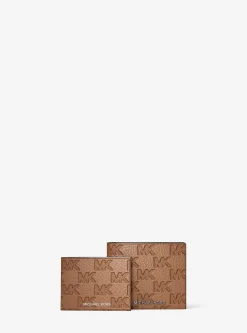 Portefeuille compact Hudson avec porte-cartes en cuir à logo en relief