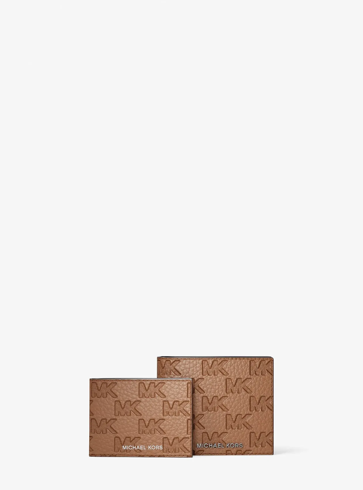 Portefeuille compact Hudson avec porte-cartes en cuir à logo en relief