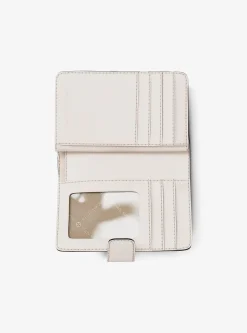Portefeuille Jet Set Travel tissé de taille moyenne à logo Signature