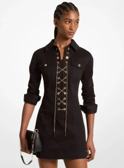 Robe à lacets en coton biologique extensible