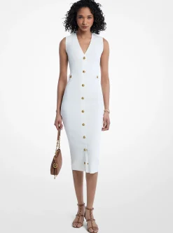 Robe mi-longue en tricot extensible