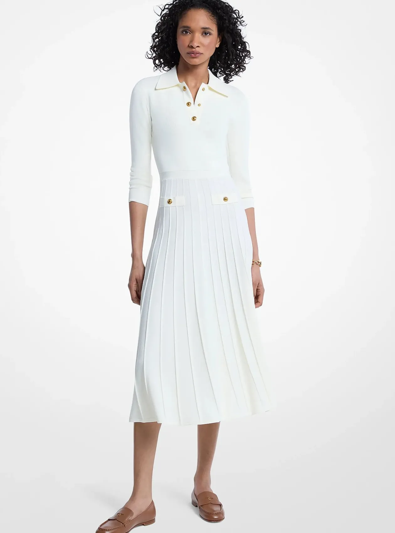 Robe polo en tricot extensible