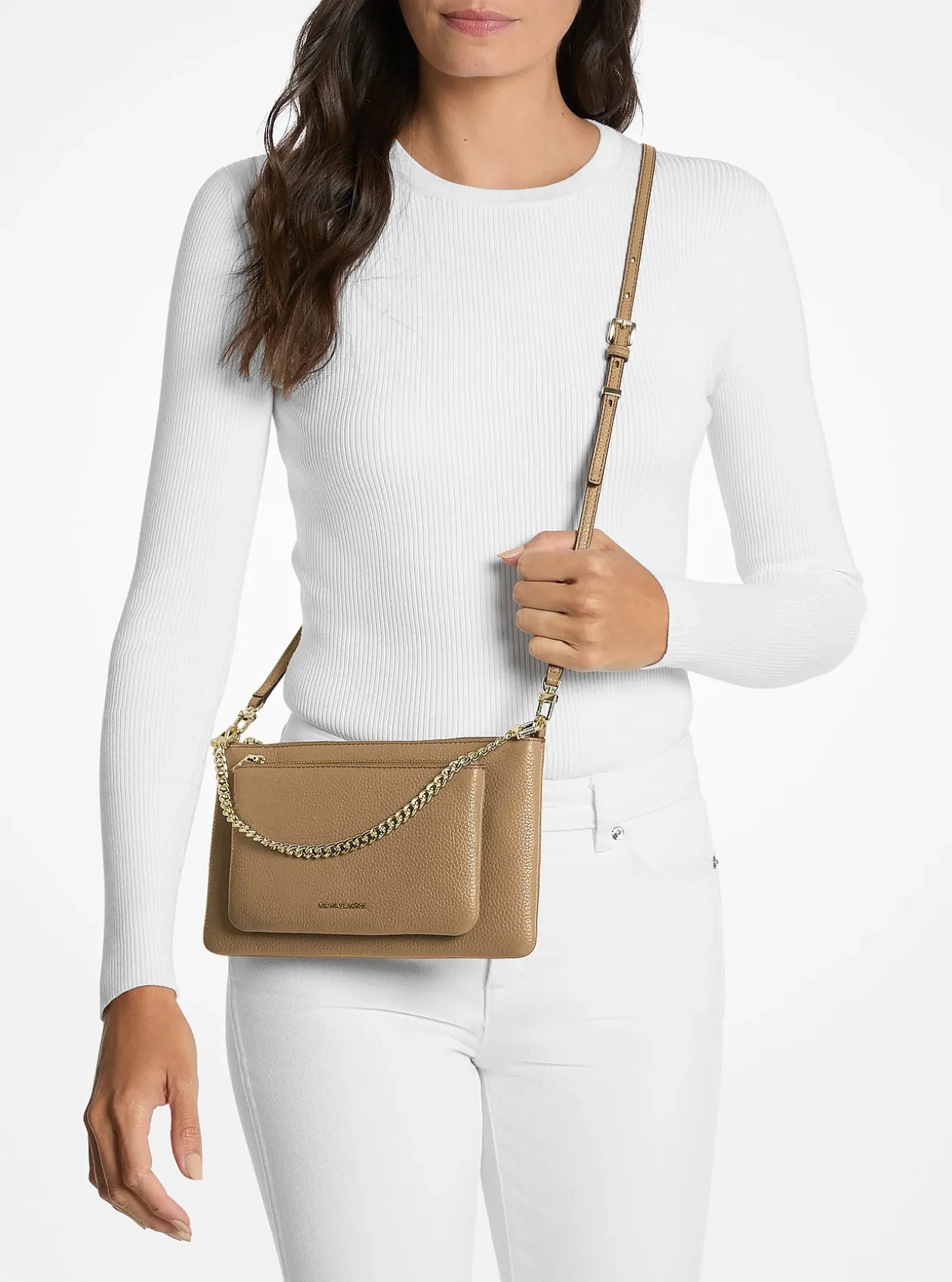 Sac à bandoulière Jet Set convertible de taille moyenne en cuir grainé