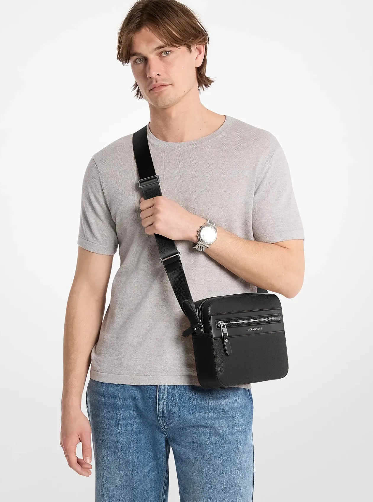 Sac à bandoulière Jet Set en cuir grainé