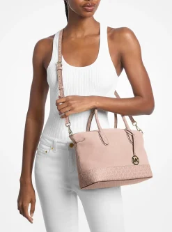 Sac Hyde de taille moyenne en daim et à logo Signature