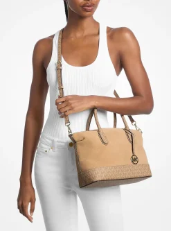 Sac Hyde de taille moyenne en daim et à logo Signature
