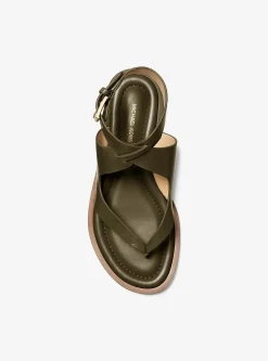 Sandale-tong Irene en cuir
