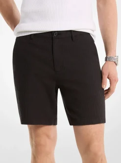 Short en coton gaufré