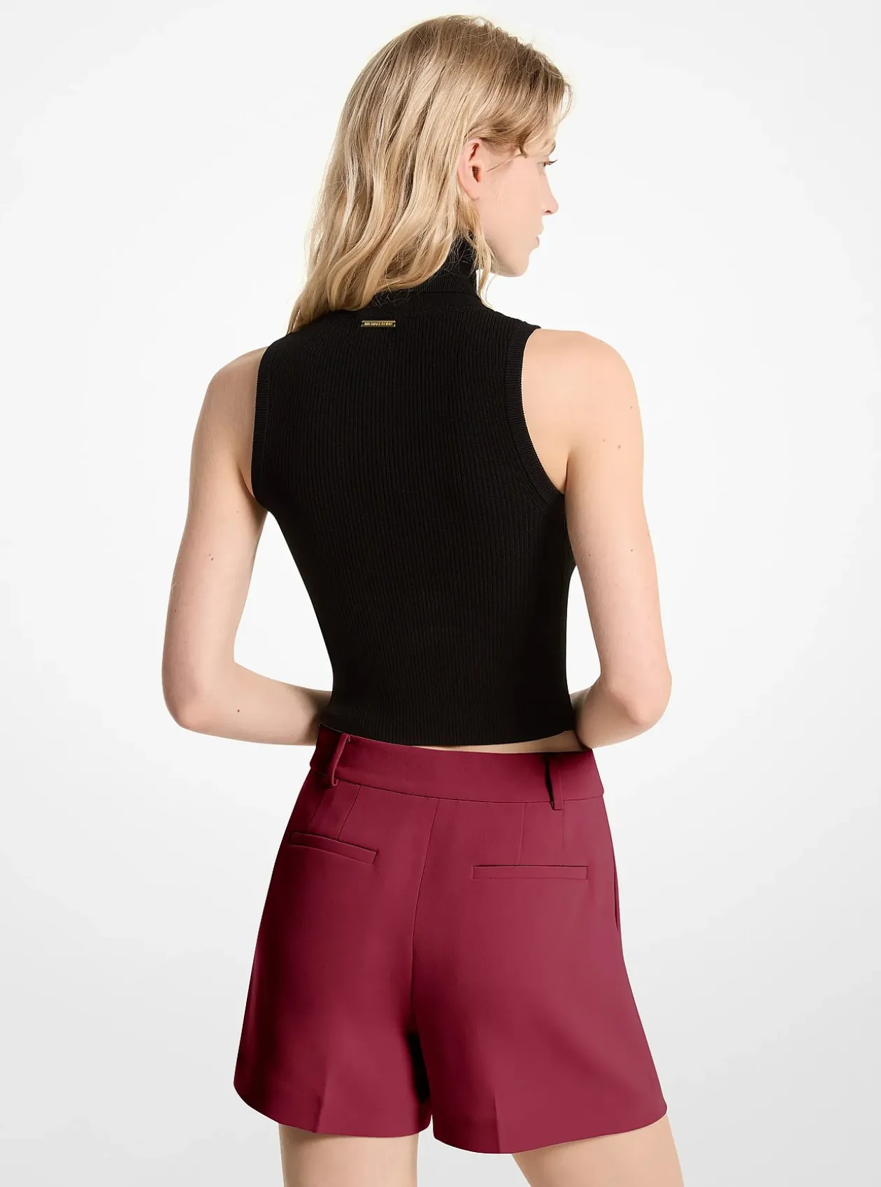Short plissé en crêpe