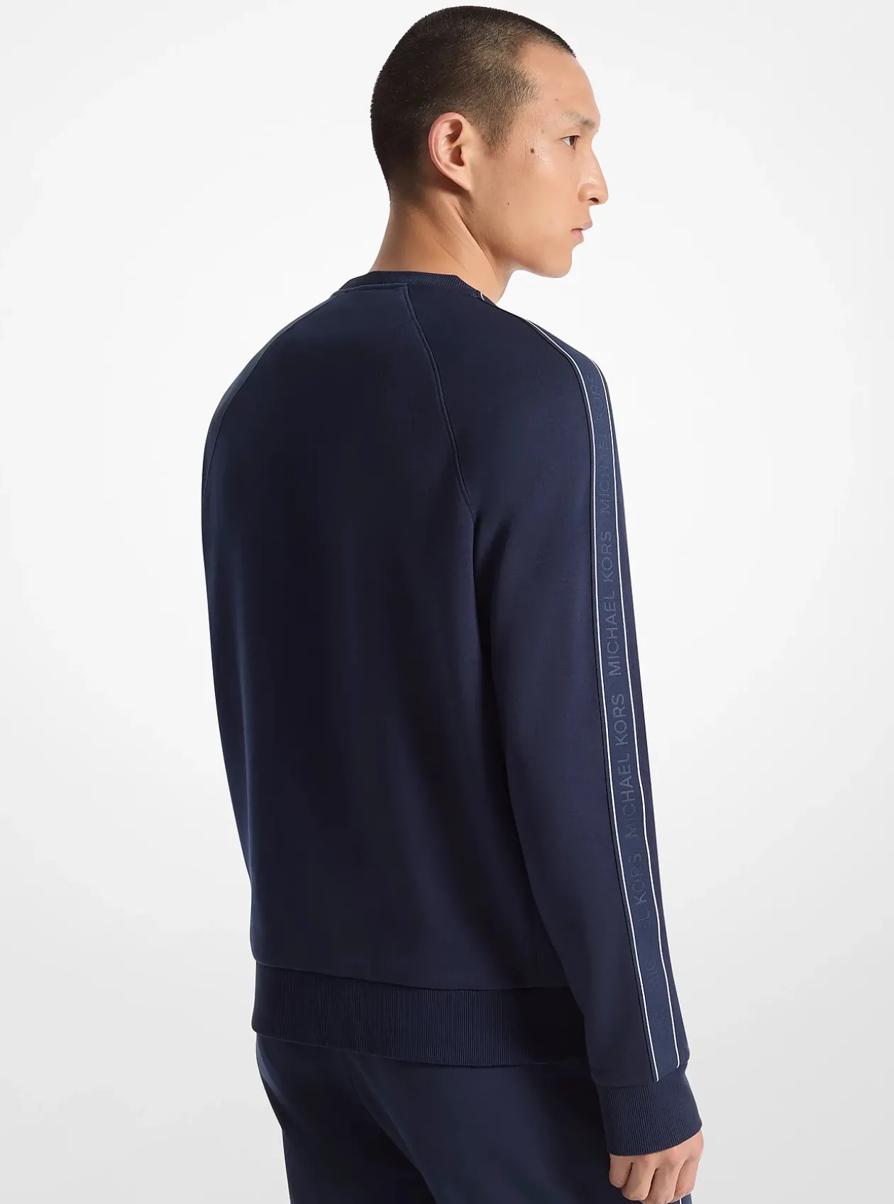Sweat-shirt en mélange de coton avec bande à logos