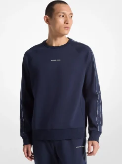 Sweat-shirt en mélange de coton avec bande à logos