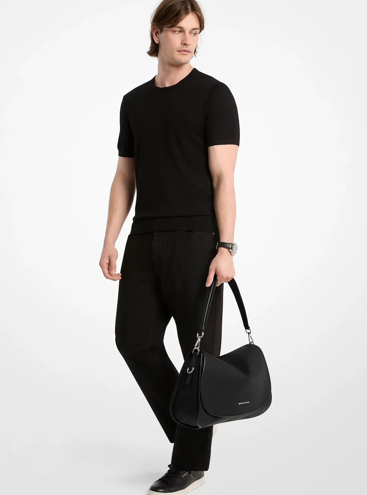 Très grande besace convertible Holmes en cuir grainé