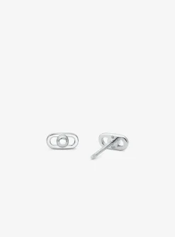 Très petites boucles d'oreilles à maillons Astor, en argent sterling plaqué en métal précieux
